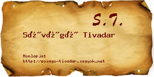 Sóvágó Tivadar névjegykártya